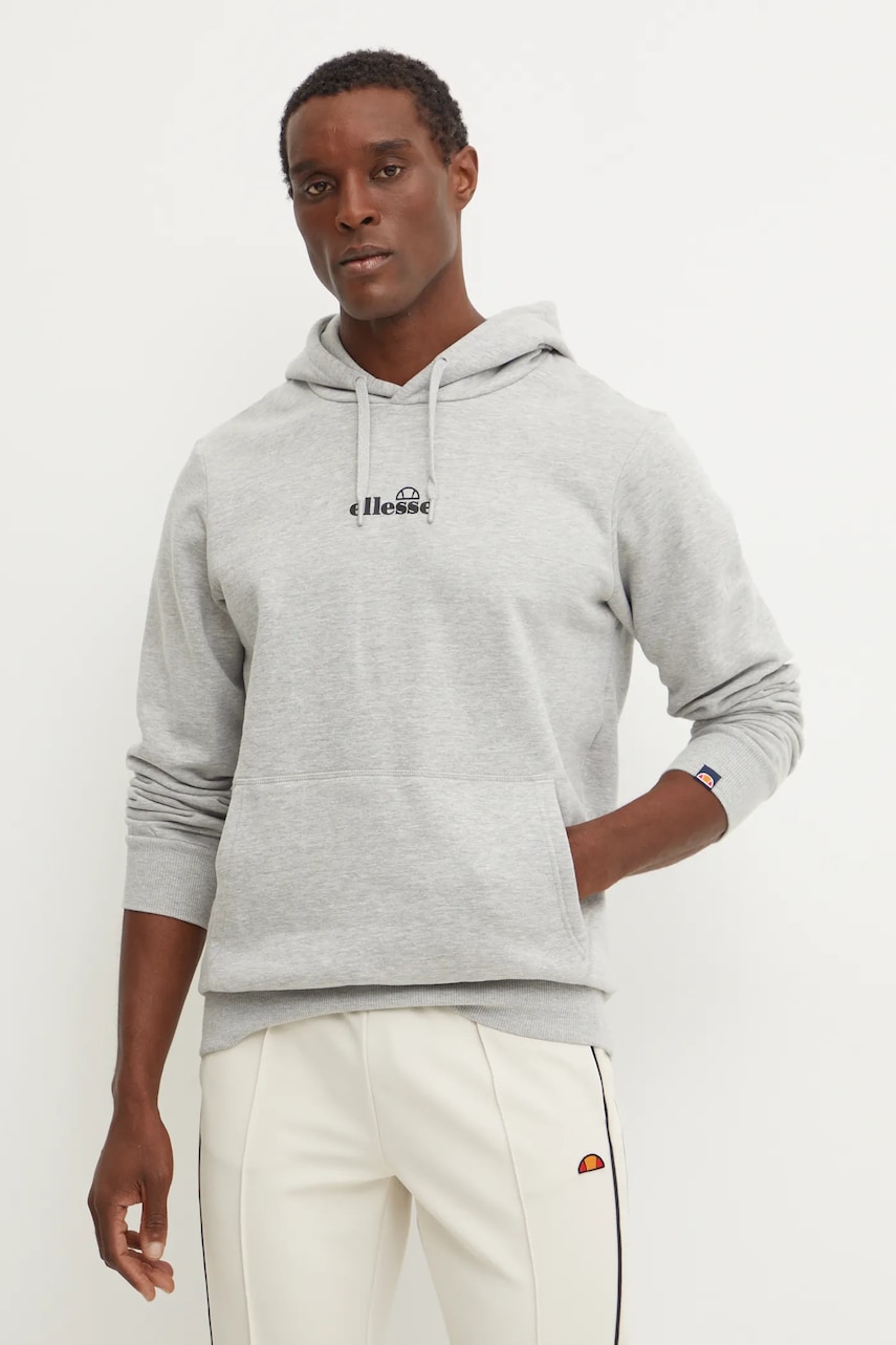 Ellesse bluza Pershuta OH Hoody barbati, culoarea gri, cu glugă, cu imprimeu, SHP16466 Ellesse bluza Pershuta OH Hoody barbati, culoarea gri, cu glugă, cu imprimeu, SHP16466