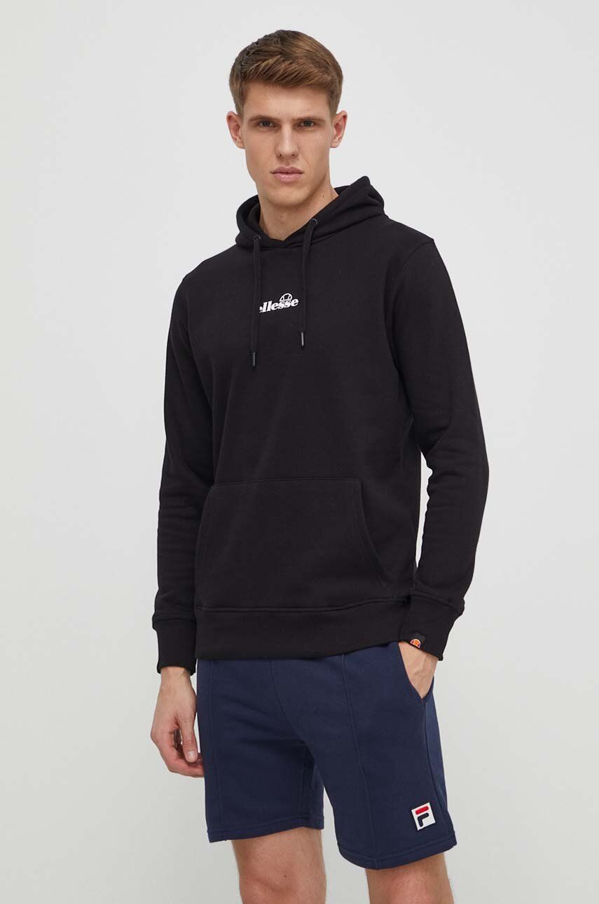 Ellesse bluza Pershuta OH Hoody barbati, culoarea negru, cu glugă, cu imprimeu, SHP16466