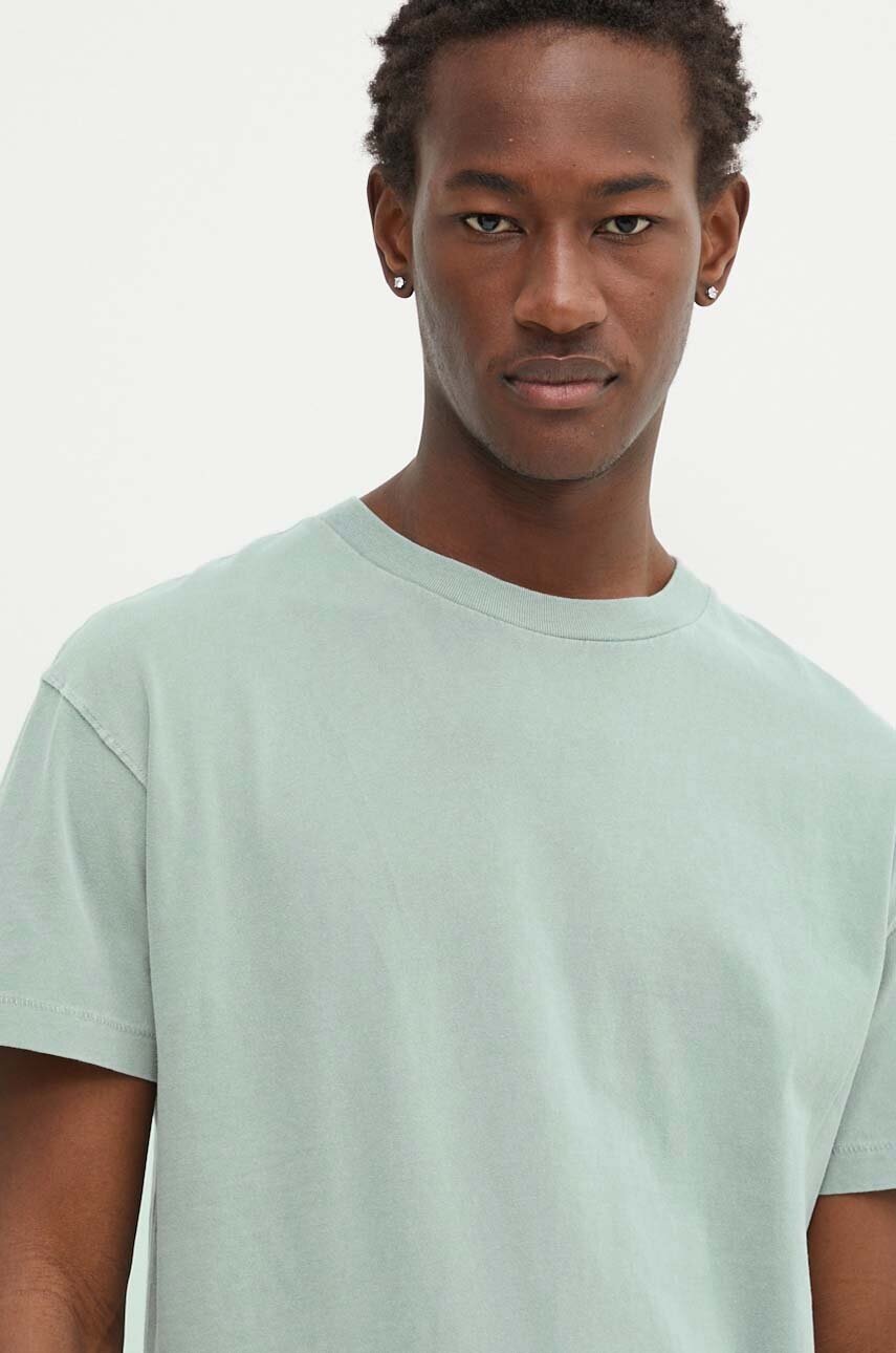 

Памучна тениска Abercrombie & Fitch в зелено с изчистен дизайн, Зелен