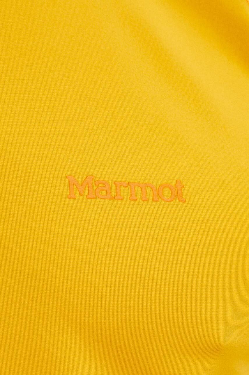 Спортивна кофта Marmot Windridge колір жовтий з капюшоном однотонна 