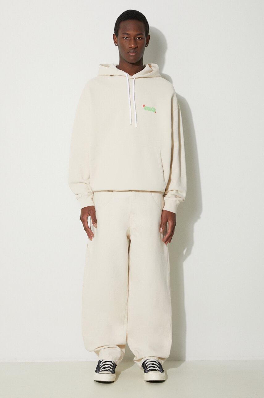 Φούτερ Marcelo Burlon Solsticio Comfort Hoodie χρώμα: μπεζ, με κουκούλα, CMBB106S24FLE0060C50 φωτογραφία