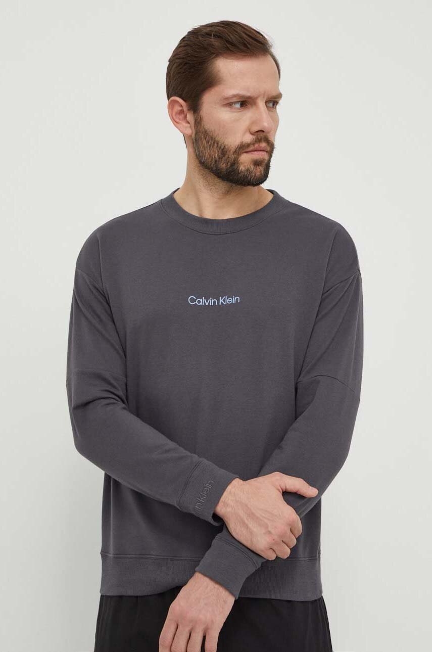 

Домашен суичър Calvin Klein Underwear в сиво с принт 000NM2172E, Сив