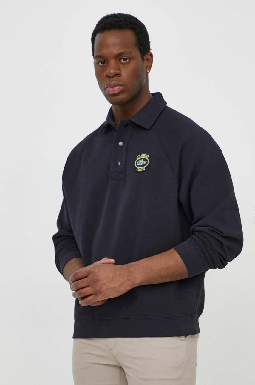

Суичър Lacoste в тъмносиньо с изчистен дизайн, Тъмносин