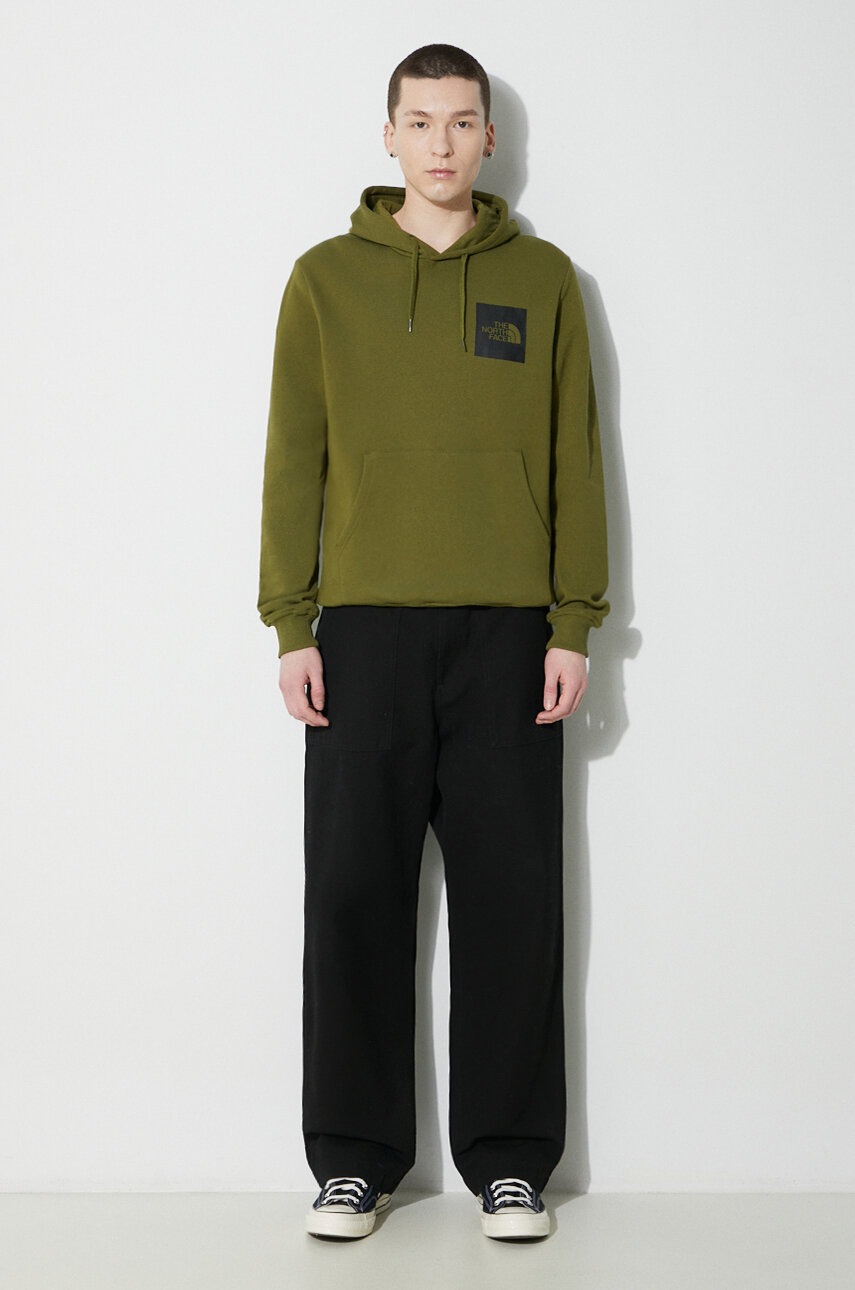 Βαμβακερή μπλούζα The North Face M Fine Hoodie χρώμα: πράσινο, με κουκούλα, NF0A5ICXPIB1 φωτογραφία