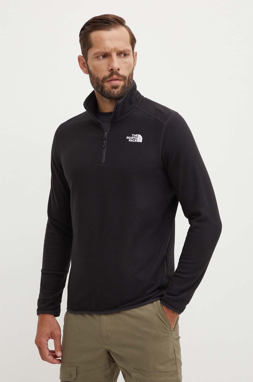 The North Face hanorac fleece M 100 Glacier 1/4 Zip culoarea negru, cu imprimeu, NF0A855WJK31