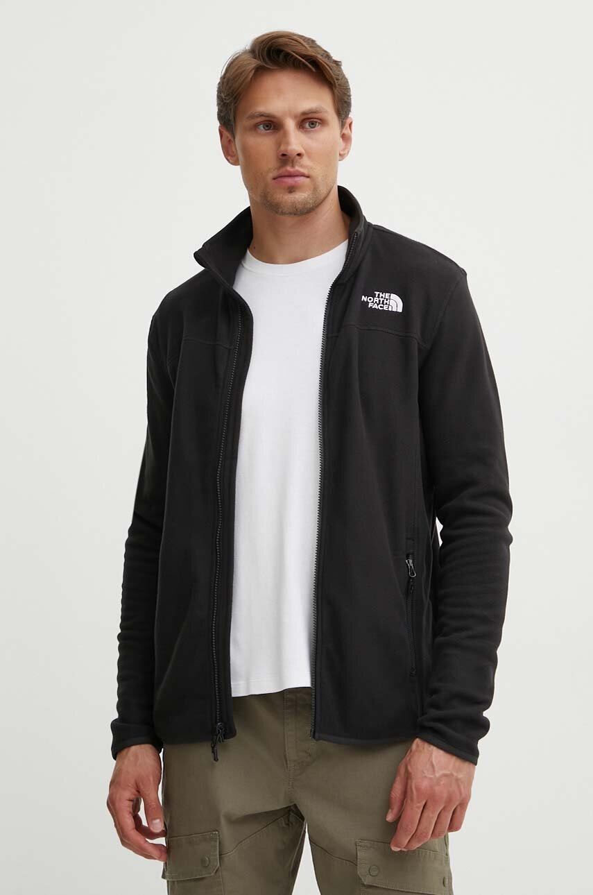 The North Face hanorac fleece M 100 Glacier Full Zip culoarea negru, cu imprimeu, NF0A855XJK31