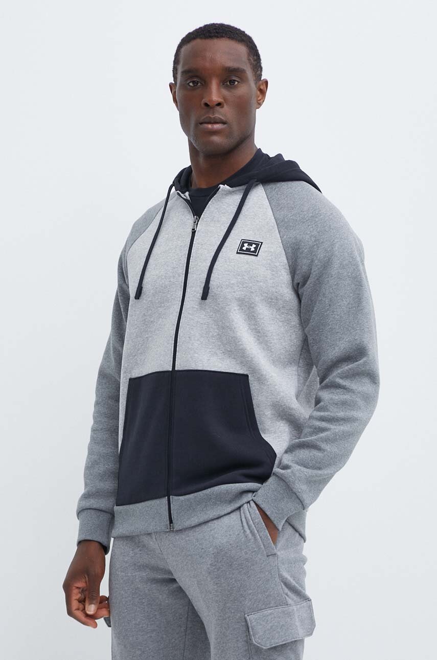 

Суичър Under Armour в сиво с качулка с меланжов десен, Сив