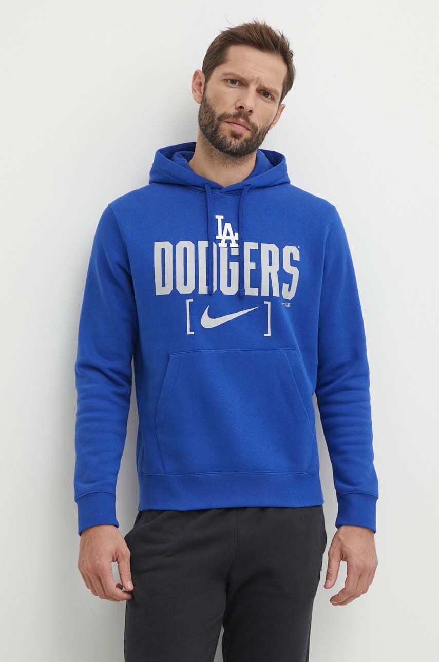 Nike bluza Los Angeles Dodgers barbati, cu glugă, cu imprimeu