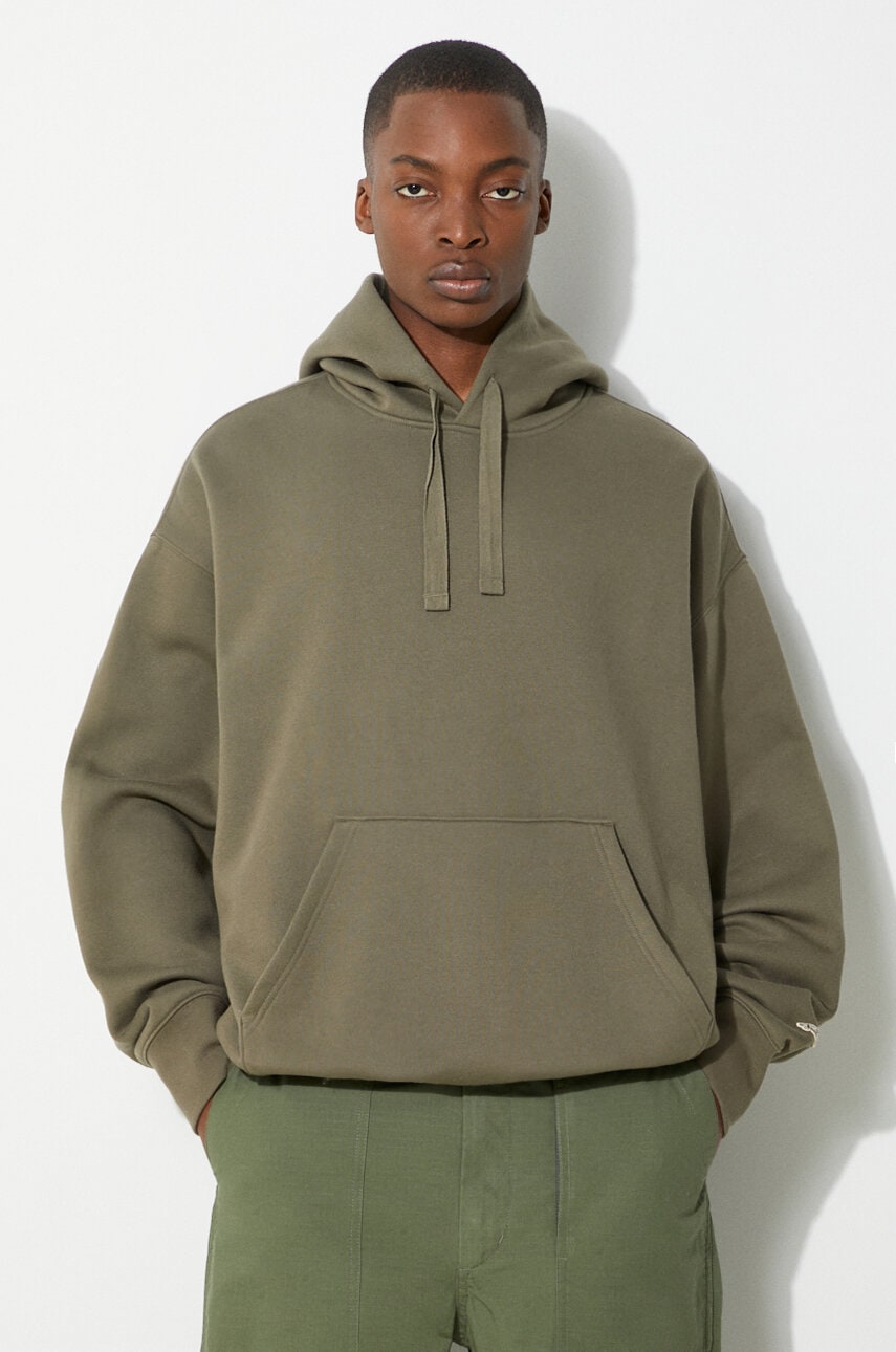 Vans bluza Premium Standards Surplus Po Hoodie LX barbati, culoarea verde, cu glugă, neted, VN000GVQCHZ1