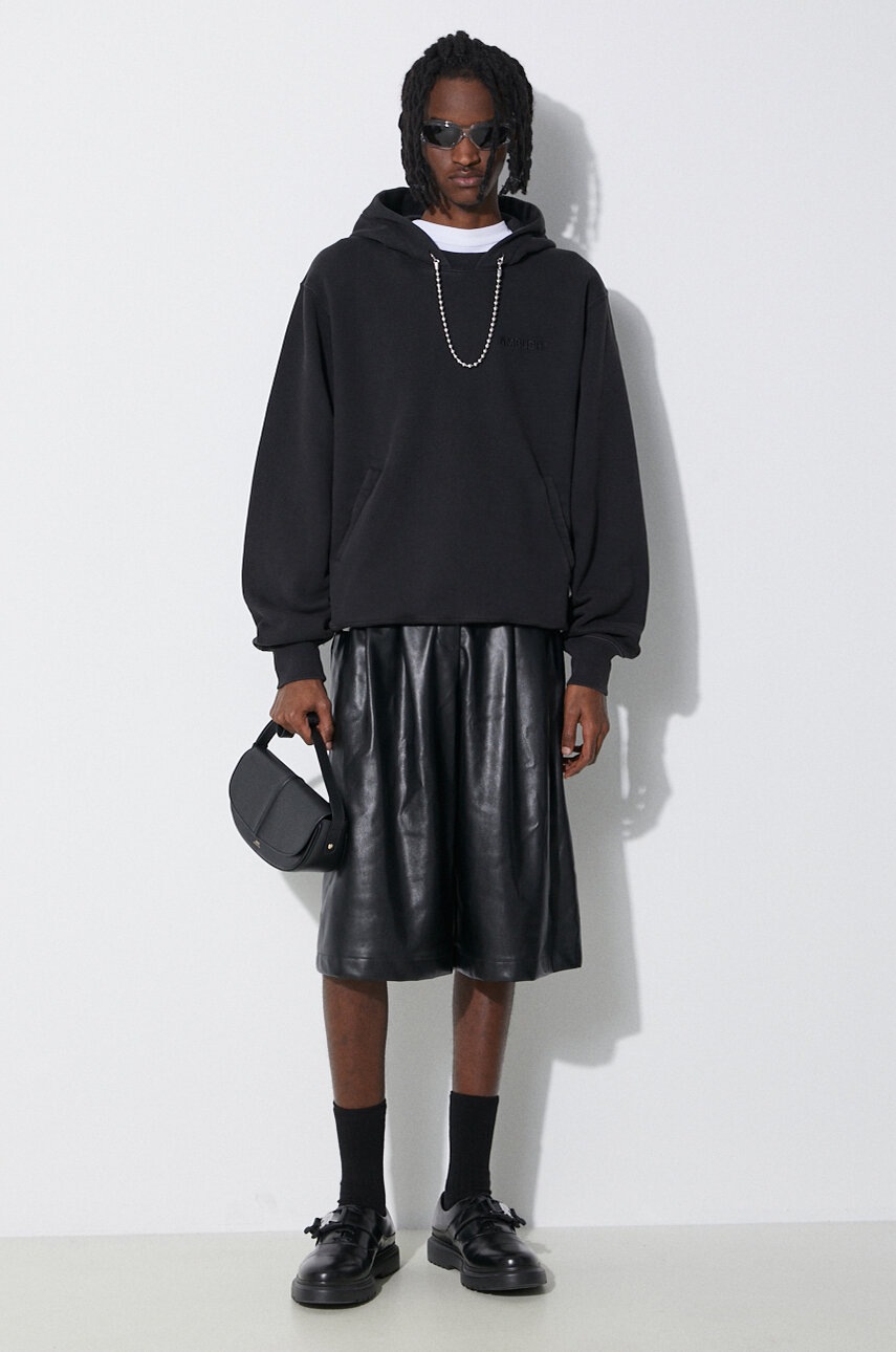 Βαμβακερή μπλούζα AMBUSH Ballchain χρώμα: μαύρο, με κουκούλα, BMBB001S24FLE φωτογραφία