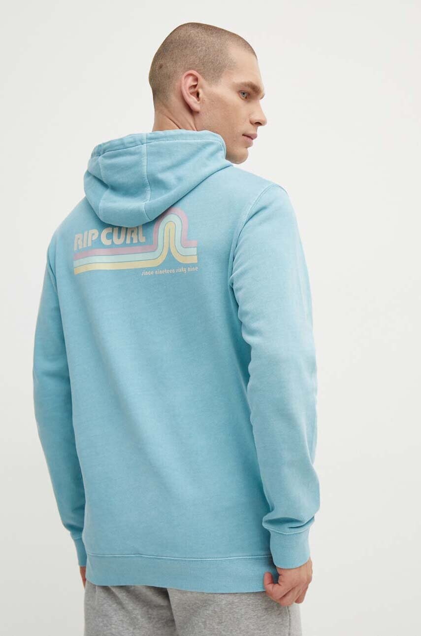 Rip Curl hanorac de bumbac barbati, cu glugă, cu imprimeu Rip Curl hanorac de bumbac barbati, cu glugă, cu imprimeu