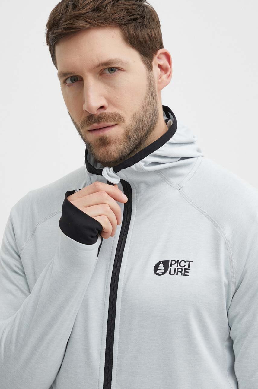 Αθλητική μπλούζα Picture Shari χρώμα: γκρι, με κουκούλα, SMT132 φωτογραφία