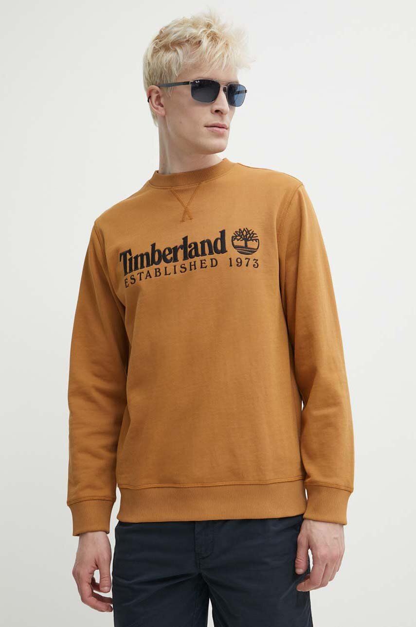 Timberland bluza barbati, culoarea maro, cu imprimeu, TB0A2FEQP471