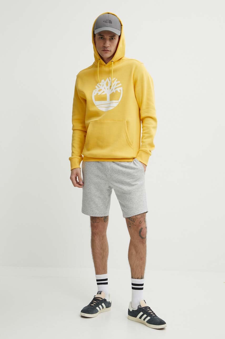 Μπλούζα Timberland χρώμα: κίτρινο, με κουκούλα, TB0A2BJHEG41 φωτογραφία