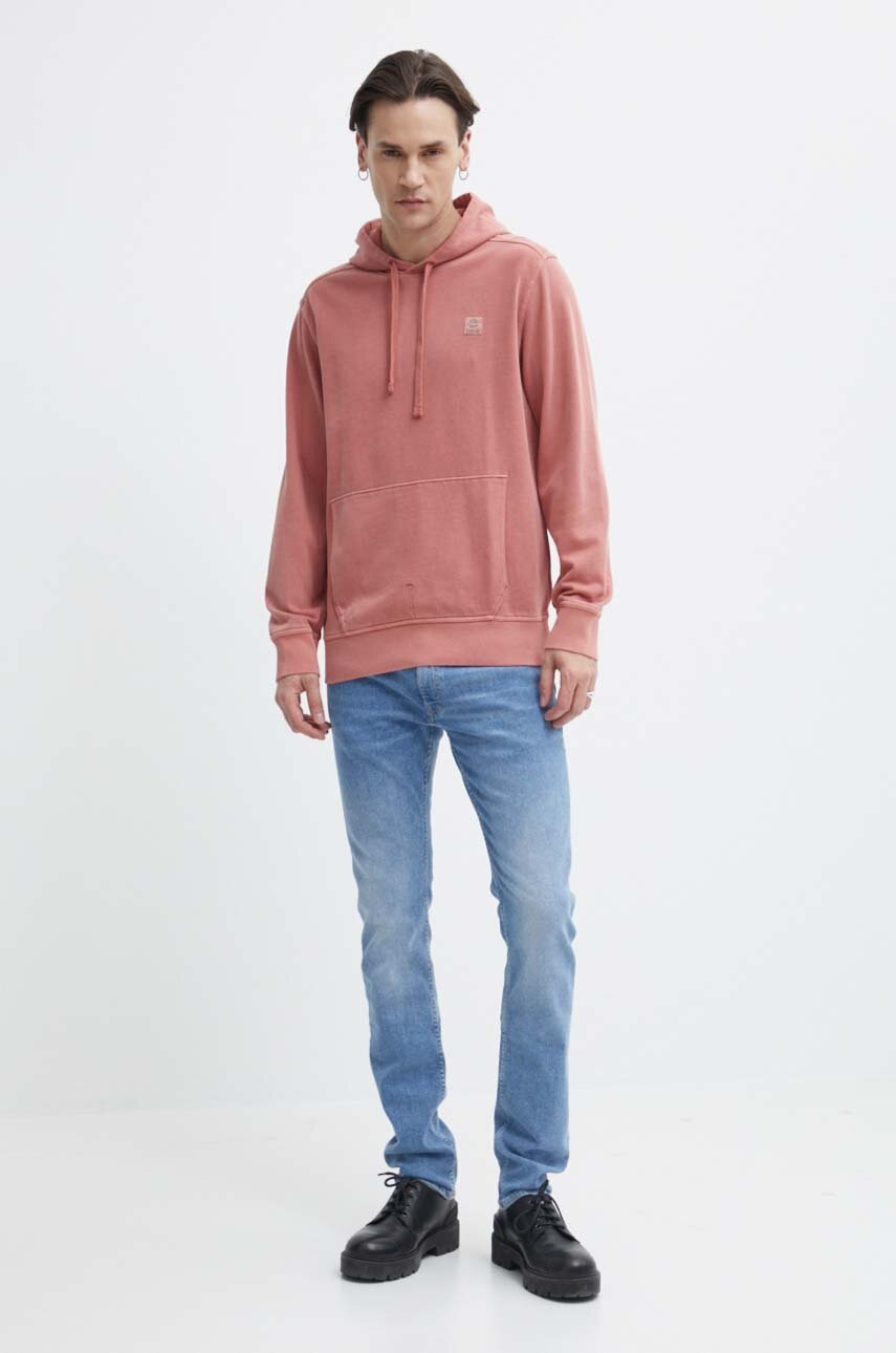 Μπλούζα Timberland χρώμα: ροζ, με κουκούλα, TB0A5U9KEG61 φωτογραφία