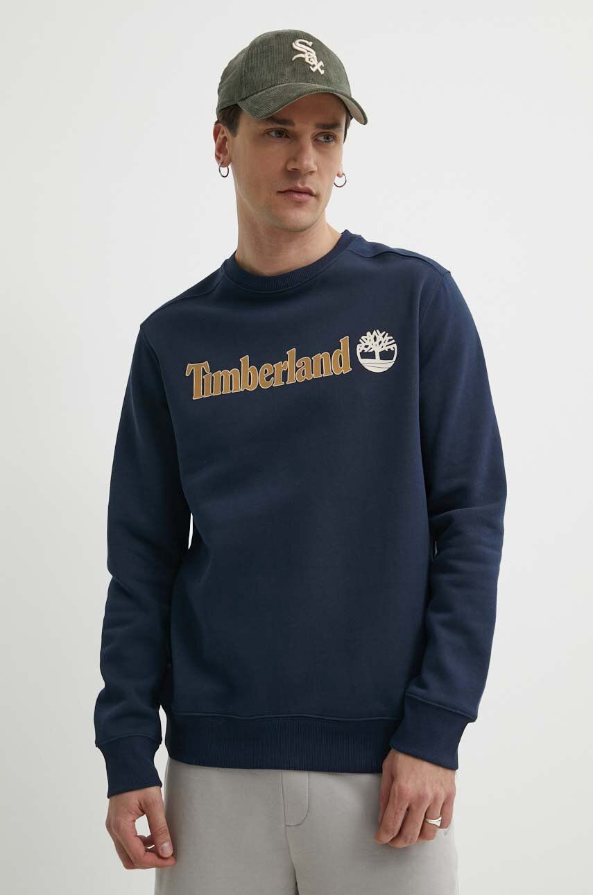 Timberland bluza barbati, culoarea albastru marin, cu imprimeu, TB0A5UJY4331
