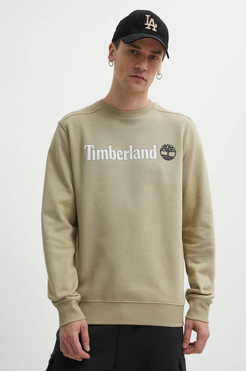 Timberland bluza barbati, culoarea verde, cu imprimeu, TB0A5UJYDH41