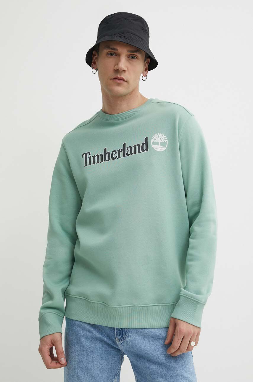 Timberland bluza barbati, culoarea turcoaz, cu imprimeu, TB0A5UJYEW01