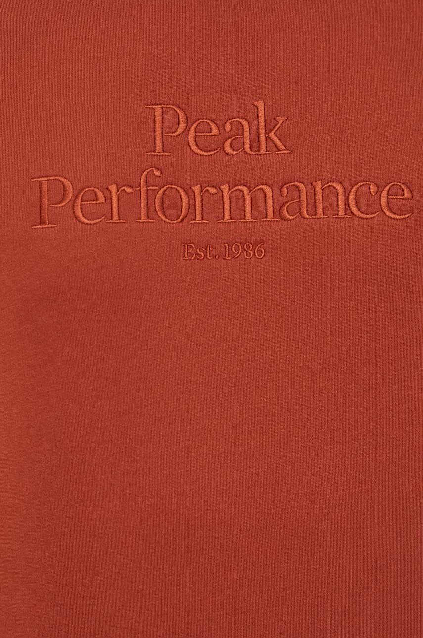 Μπλούζα Peak Performance χρώμα: καφέ φωτογραφία