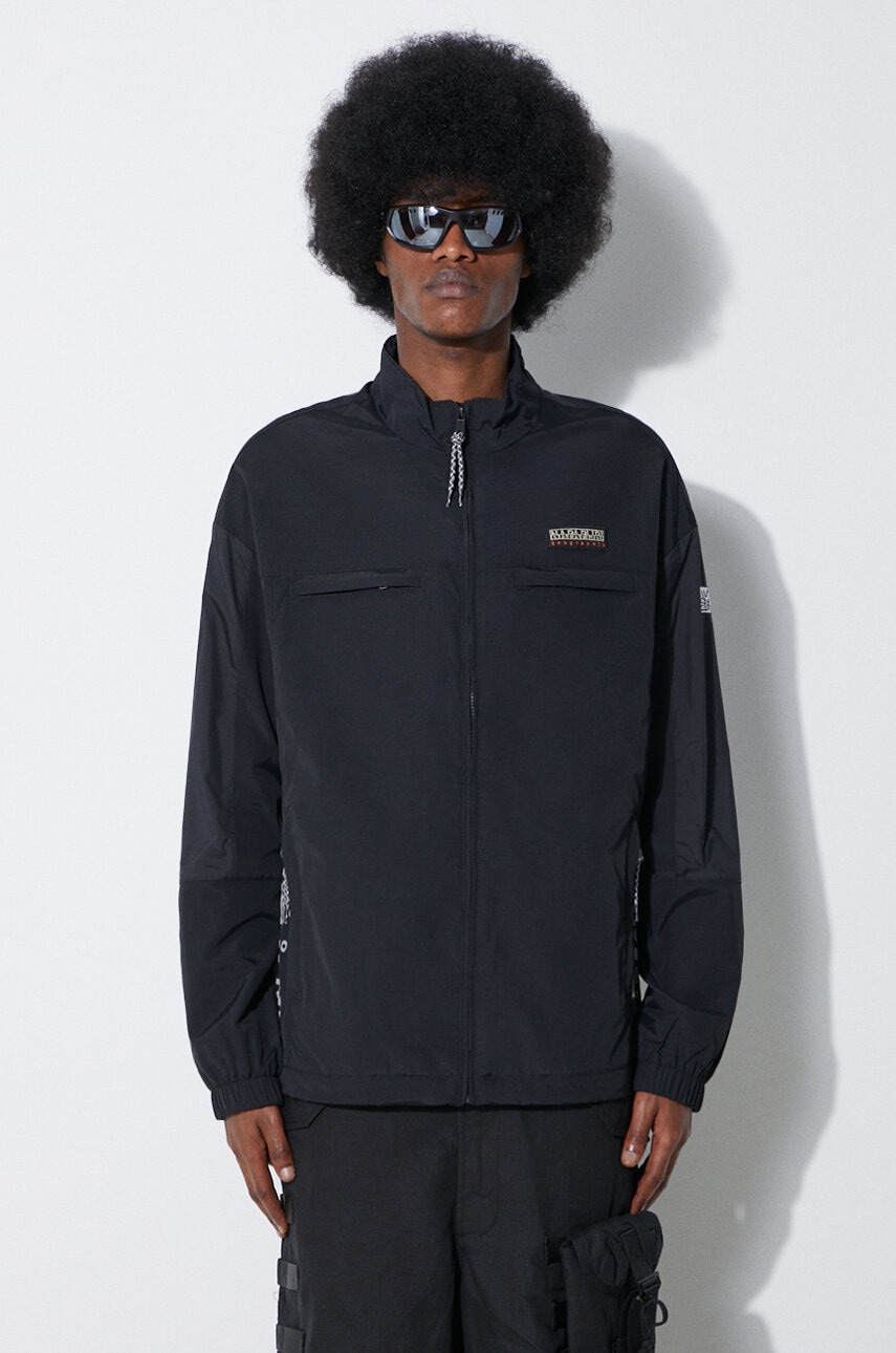 Napapijri geaca A-Boyd barbati, culoarea negru, de tranzitie, oversize, NP0A4HPI0411