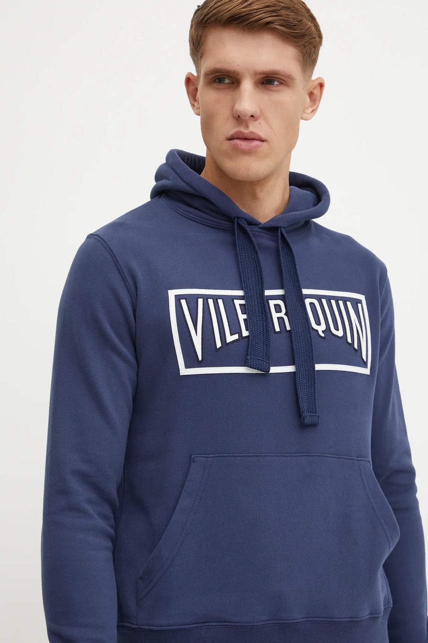 Хлопковая кофта Vilebrequin MARTIN мужская цвет синий с капюшоном с аппликацией MRIH2P88 Хлопковая кофта Vilebrequin MARTIN мужская цвет синий с капюшоном с аппликацией MRIH2P88