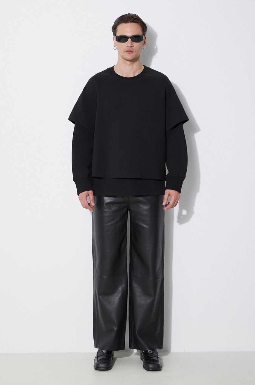 Μπλούζα Neil Barrett Slim Dropped Shoulder Double Layer Sweatshirt χρώμα: μαύρο, MY72251R-Y501-001N φωτογραφία
