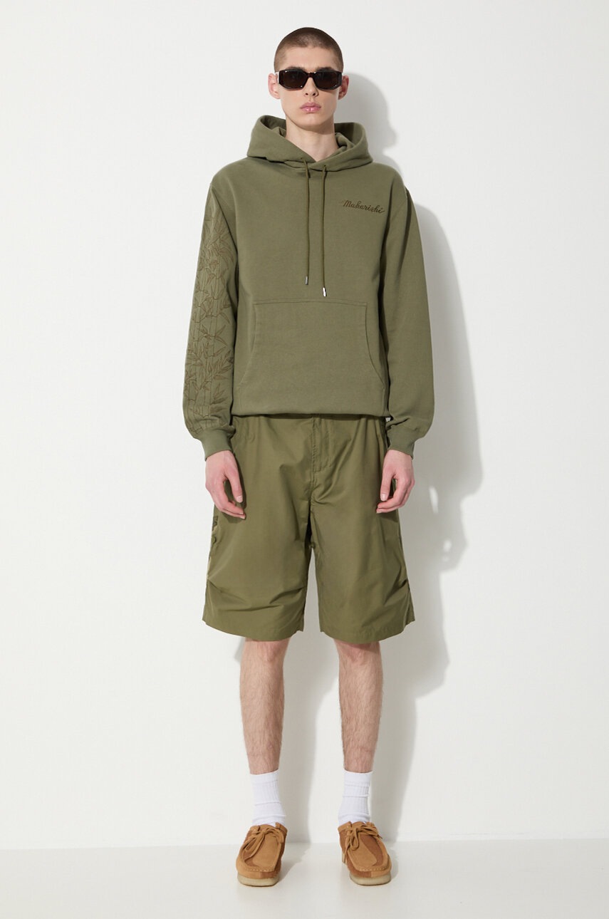 Βαμβακερή μπλούζα Maharishi Dragon Bamboo Hooded Sweat χρώμα: πράσινο, με κουκούλα, 5075.OLIVE φωτογραφία
