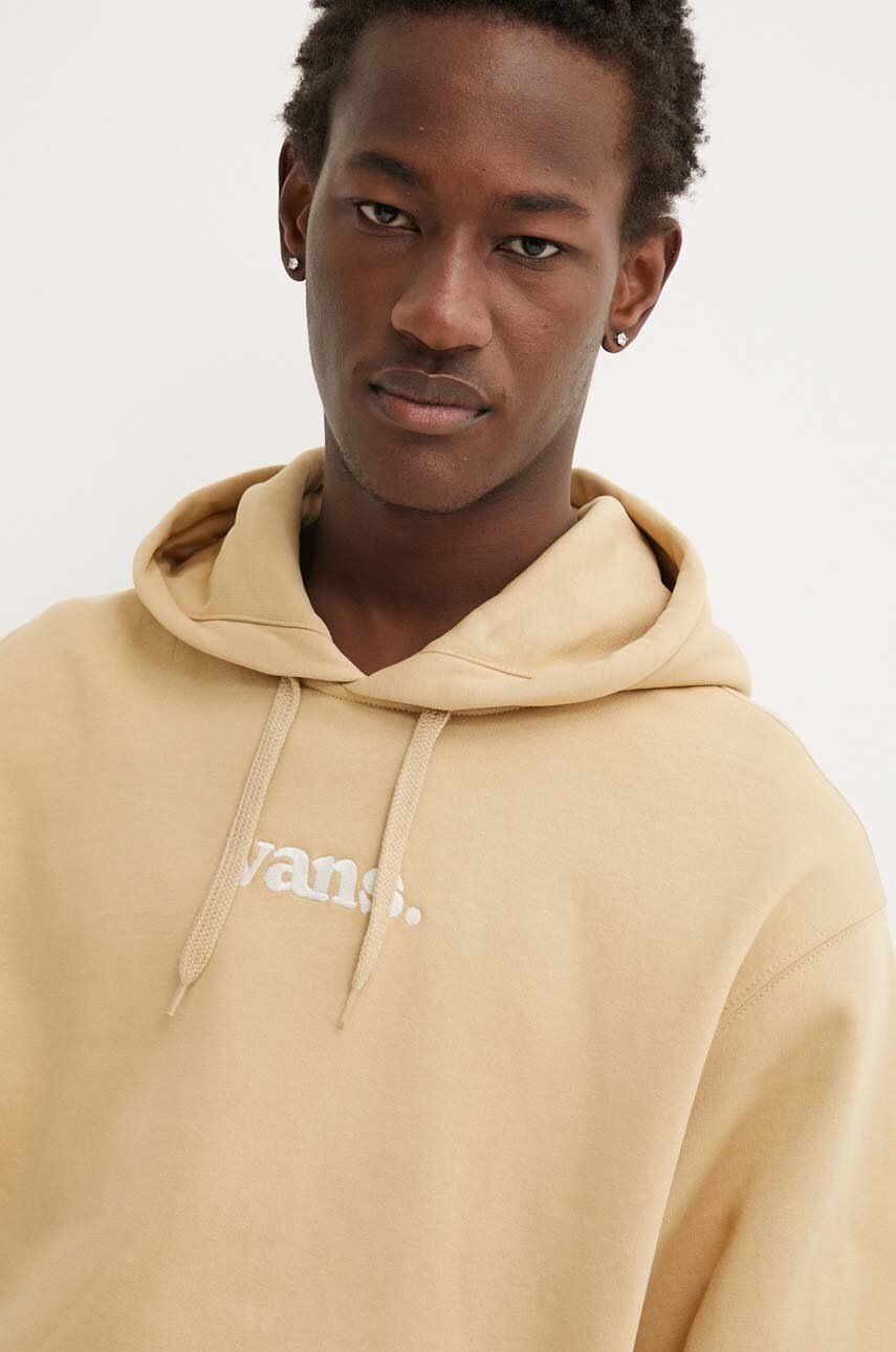 

Памучен суичър Vans в бежово с качулка с апликация VN0008J5YUU1, Бежов