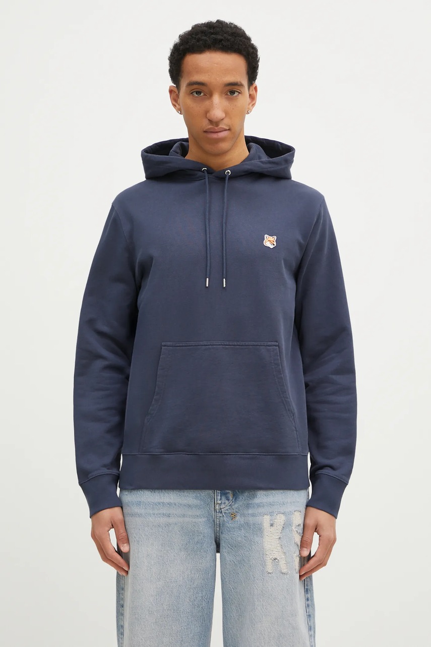Maison Kitsuné bluza bawełniana Fox Head Patch Regular Hoodie