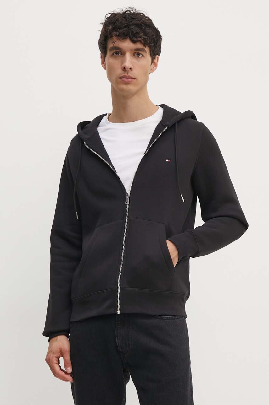 

Суичър Tommy Hilfiger в черно с качулка с изчистен дизайн MW0MW34380, Черен