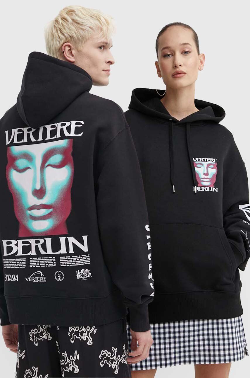 Vertere Berlin bluza SLEEPWALK culoarea negru, cu glugă, modelator, VER H115
