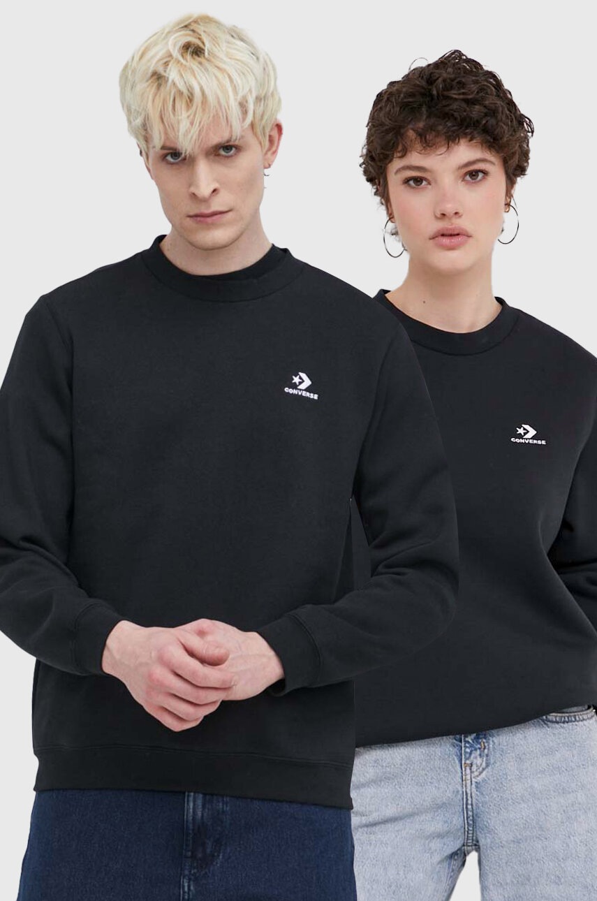 

Суичър Converse в черно с изчистен дизайн, Черен