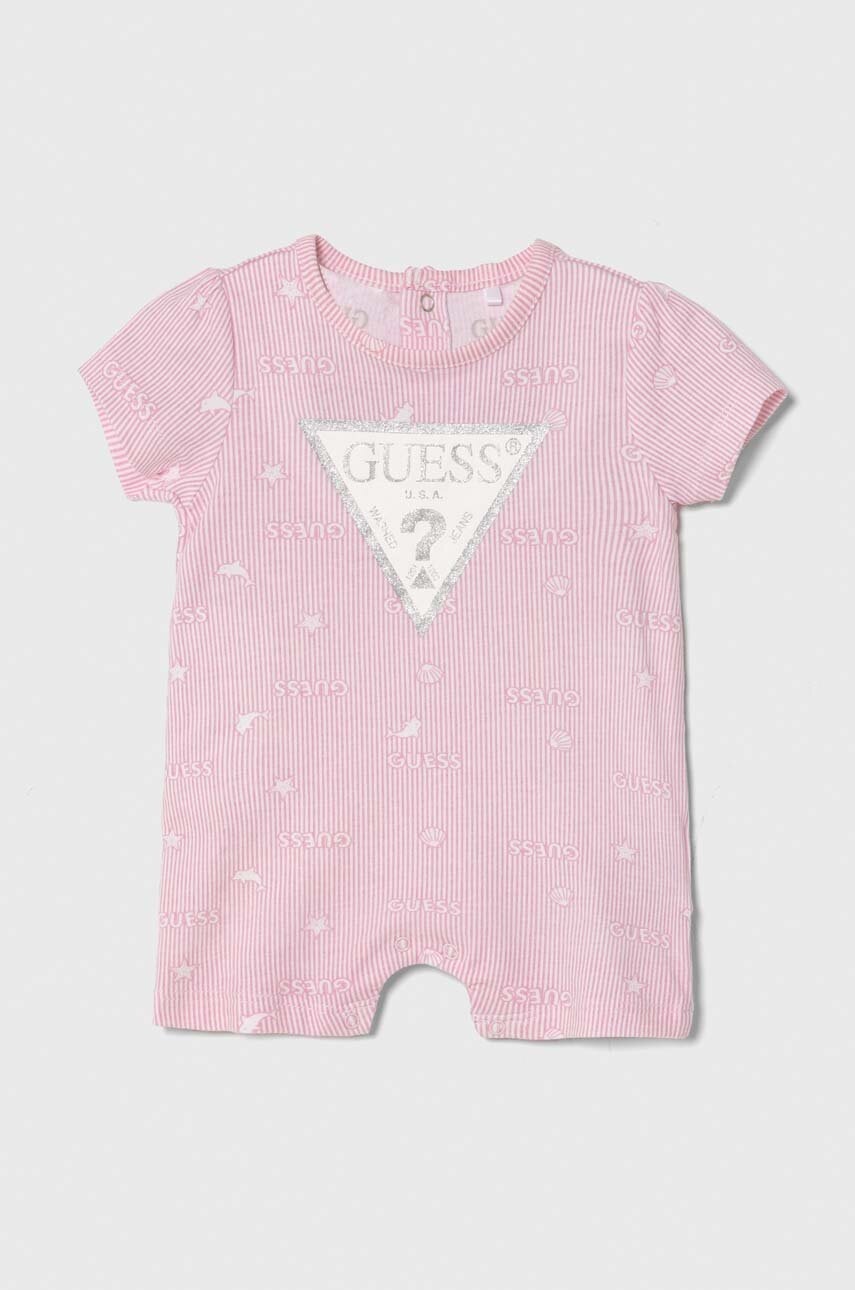 

Бебешки къс гащеризон Guess, Розов