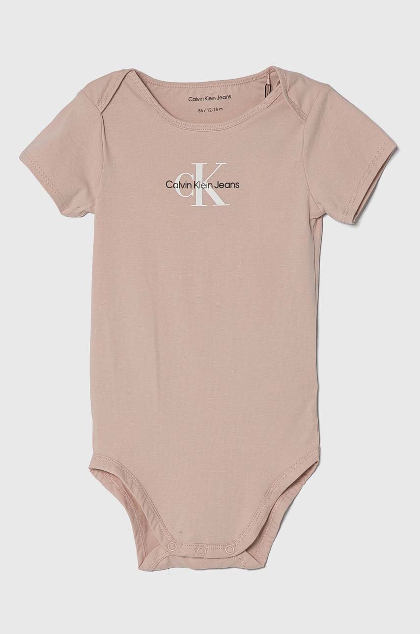 

Бебешко боди Calvin Klein Jeans, Розов