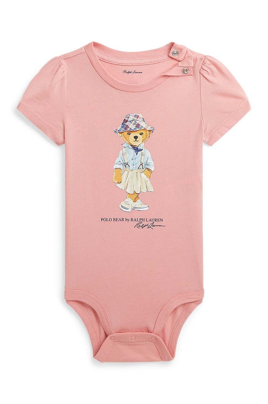 

Бебешко боди от памук Polo Ralph Lauren 3,10942E+11, Розов