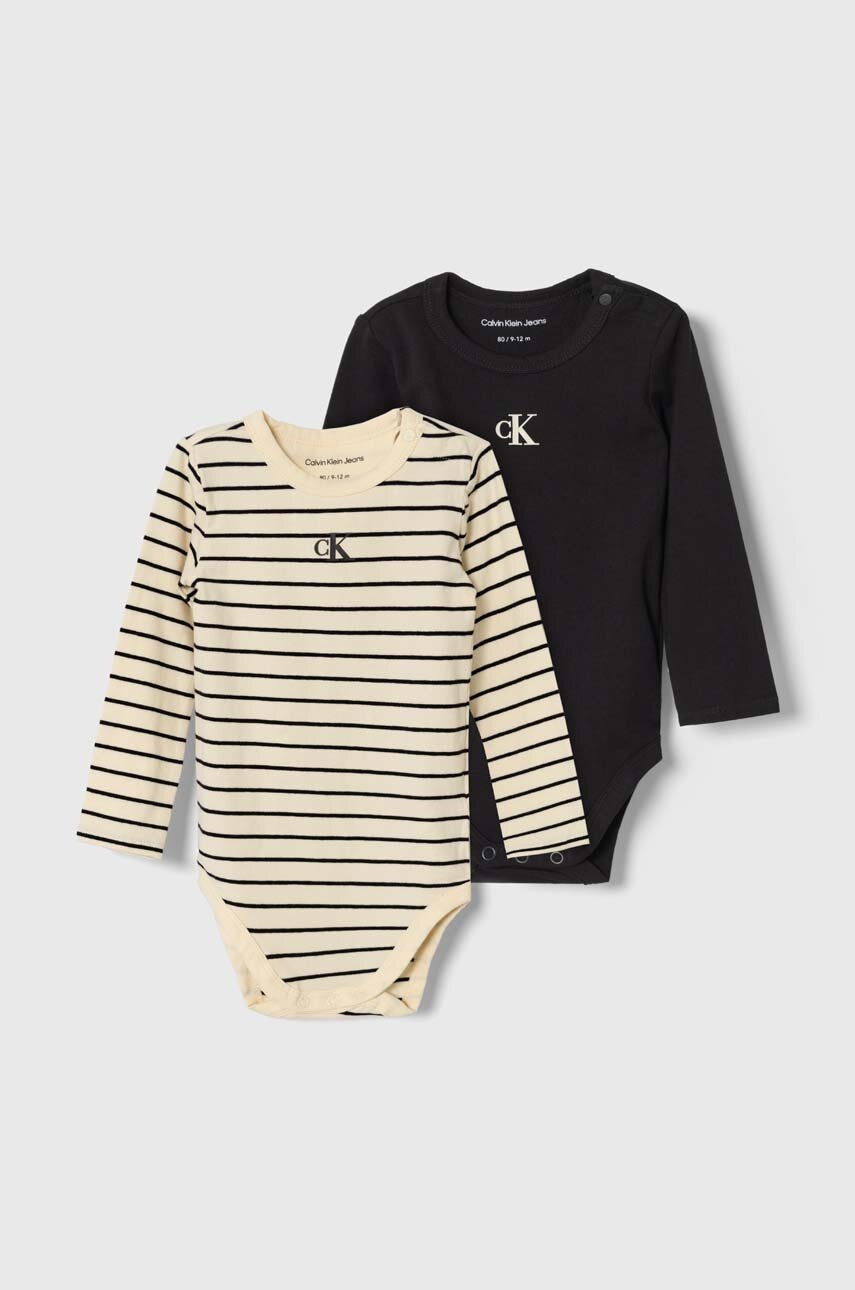 

Бебешко боди Calvin Klein Jeans (2 броя), Черен