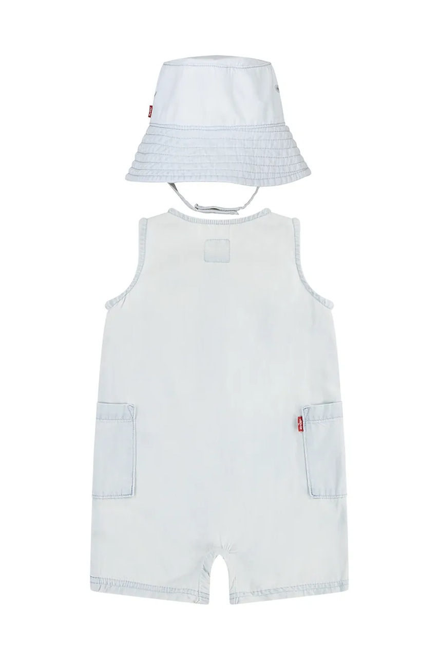 Βρεφικά βαμβακερά φορμάκια Levi's LVB DENIM ROMPER & BUCKET HAT φωτογραφία