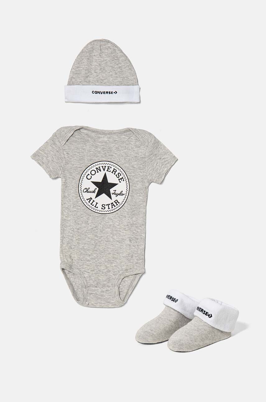 

Бебешко боди от памук Converse, Сив
