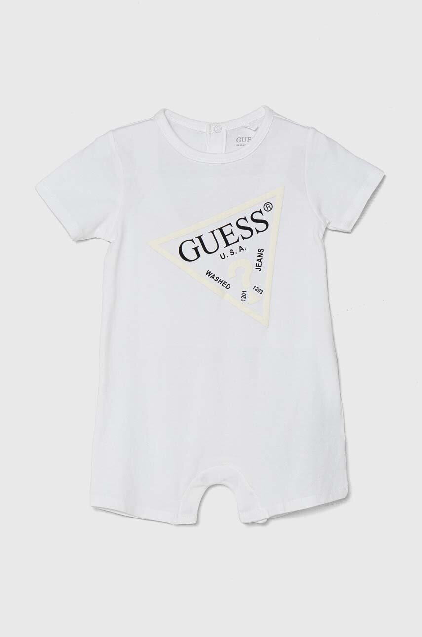 

Бебешки къс гащеризон Guess, Бял
