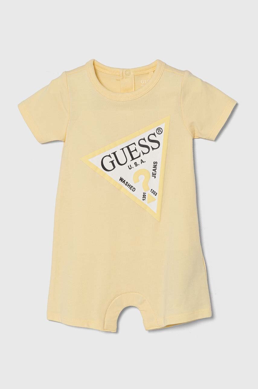 

Бебешки къс гащеризон Guess, Жълт