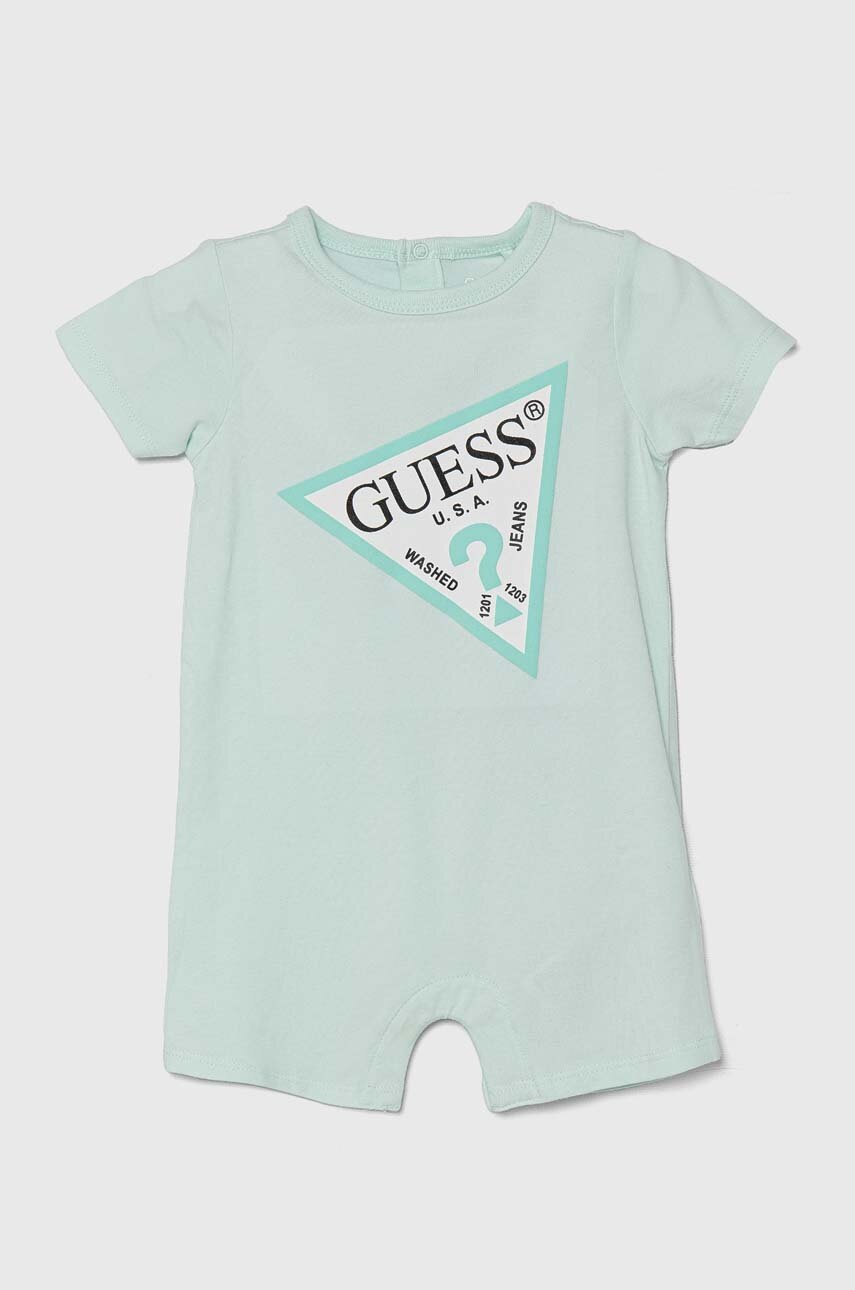 

Бебешки къс гащеризон Guess, Тюркоазен
