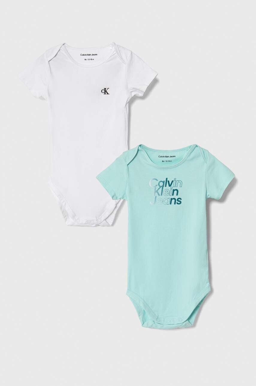 

Бебешко боди Calvin Klein Jeans (2 броя), Тюркоазен