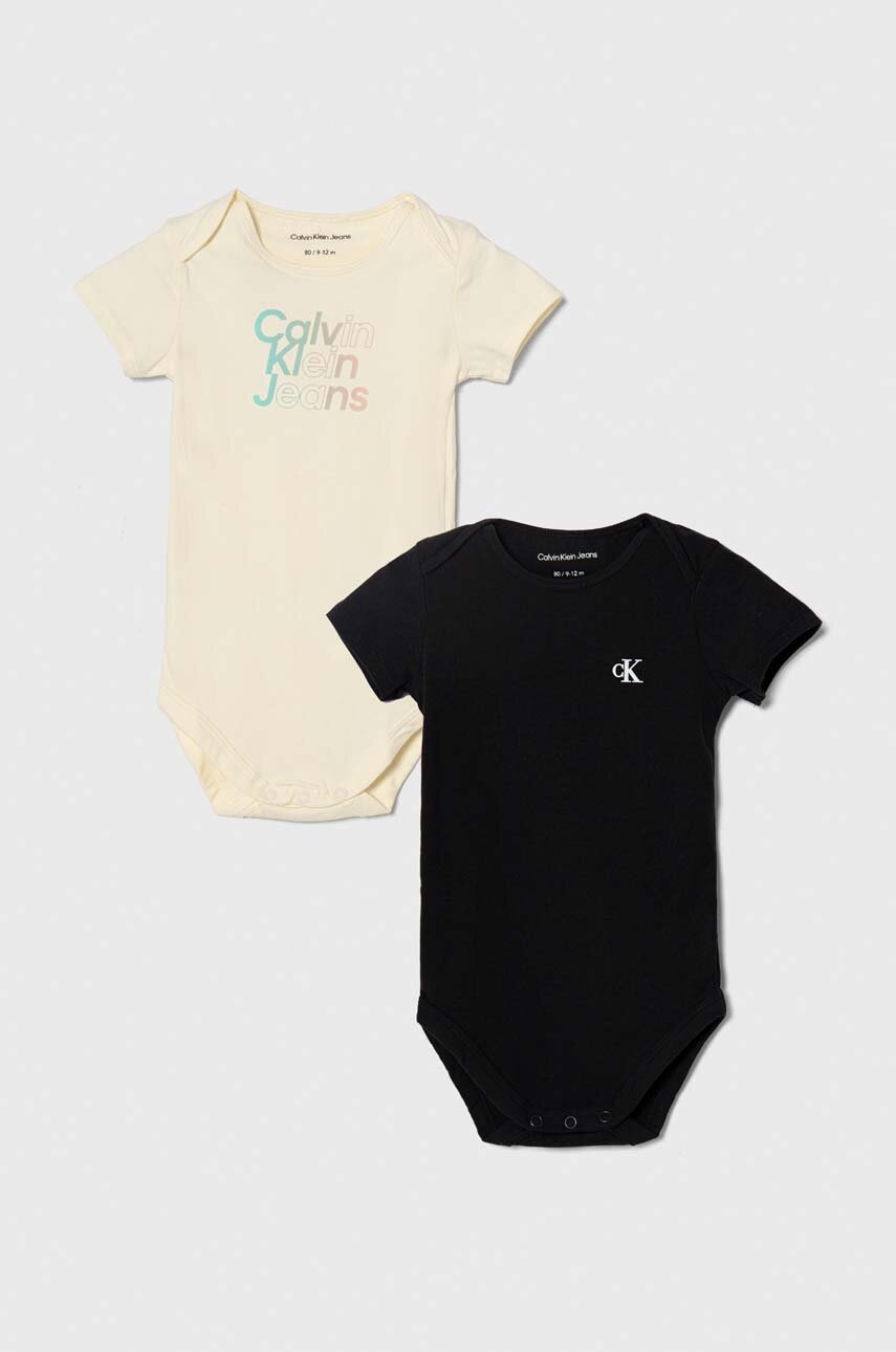 

Бебешко боди Calvin Klein Jeans (2 броя), Черен