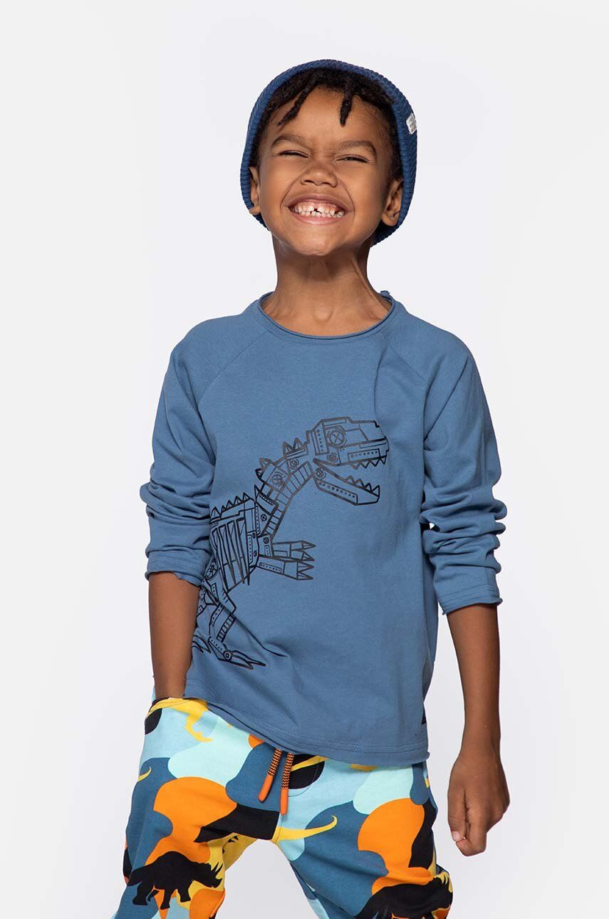Levně Dětská bavlněná košile s dlouhým rukávem Coccodrillo s potiskem