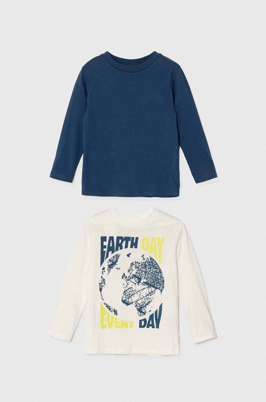 E-shop Dětská bavlněná košile s dlouhým rukávem zippy 2-pack bílá barva