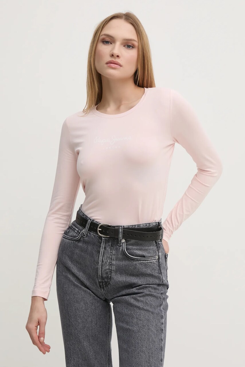 Pepe Jeans longsleeve femei, culoarea roz