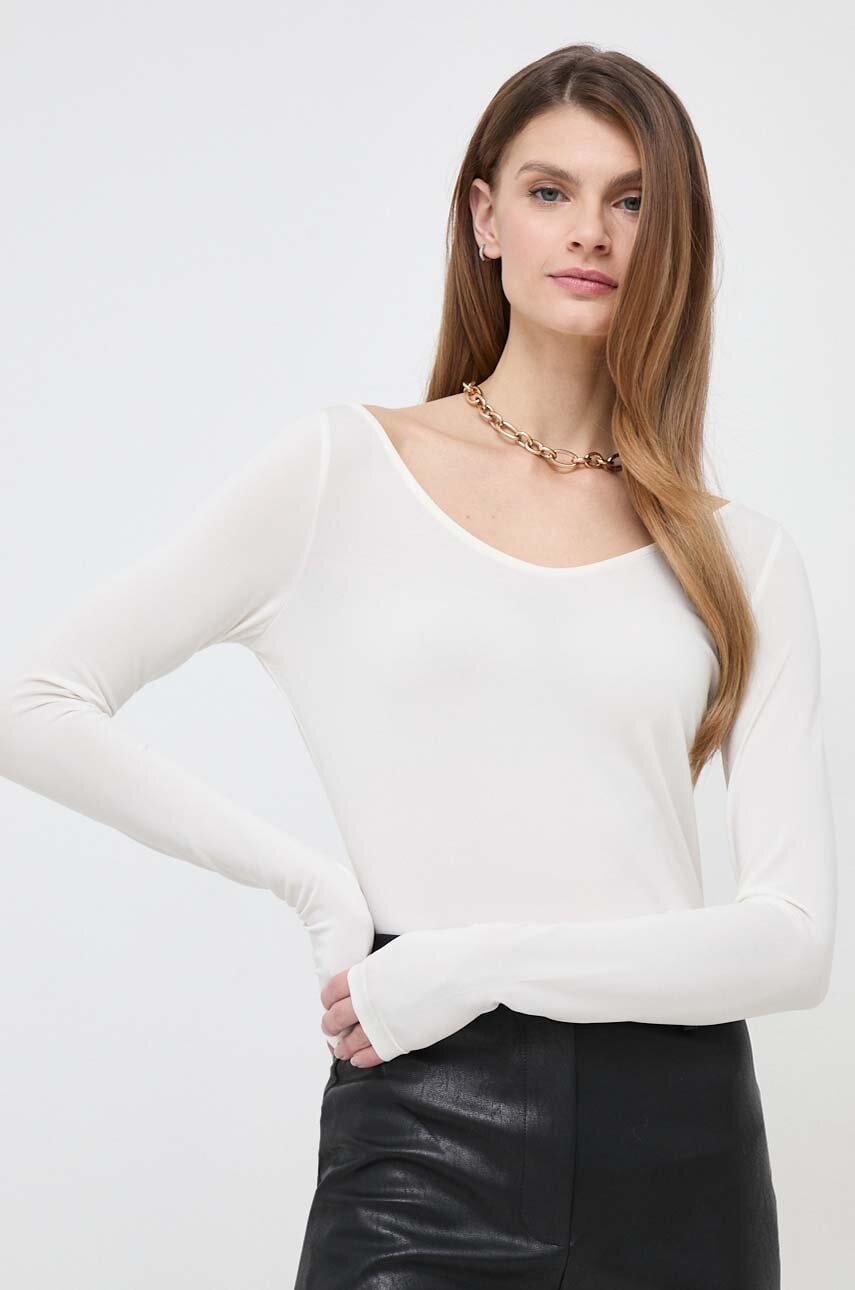 Max Mara Leisure longsleeve femei, culoarea bej 2416940000000