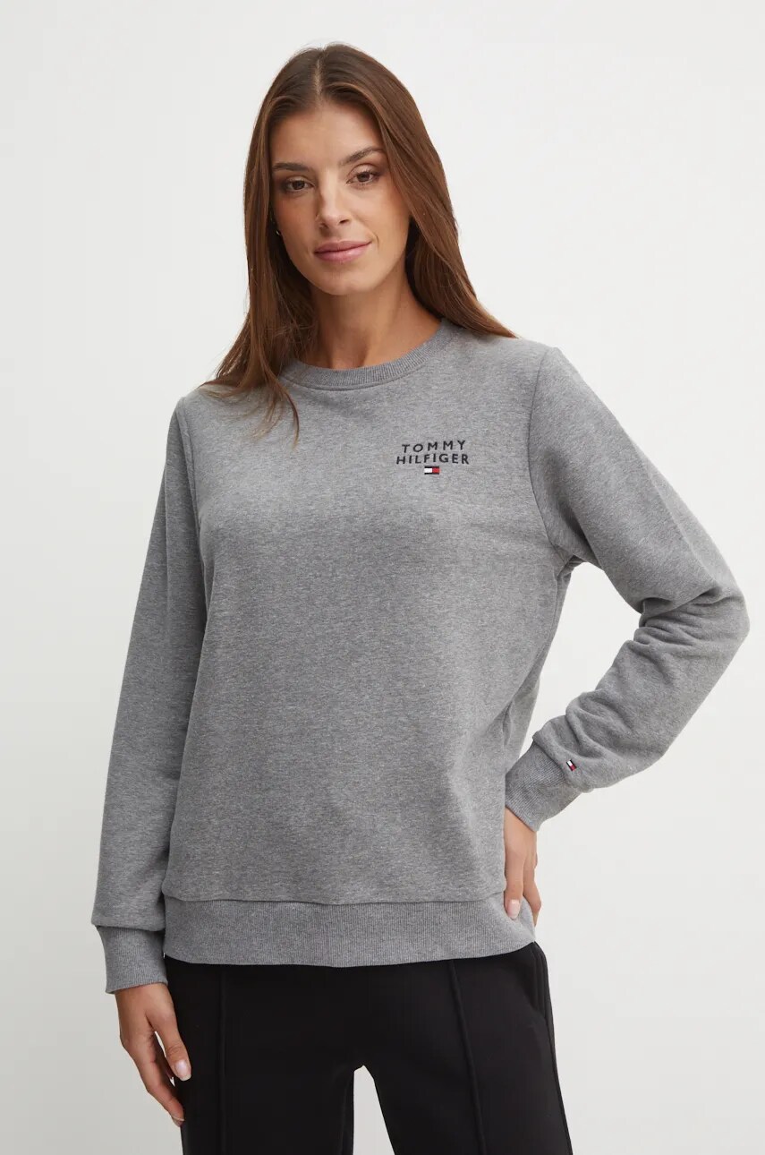 

Домашен суичър Tommy Hilfiger в сиво с изчистен дизайн UW0UW04521, Сив