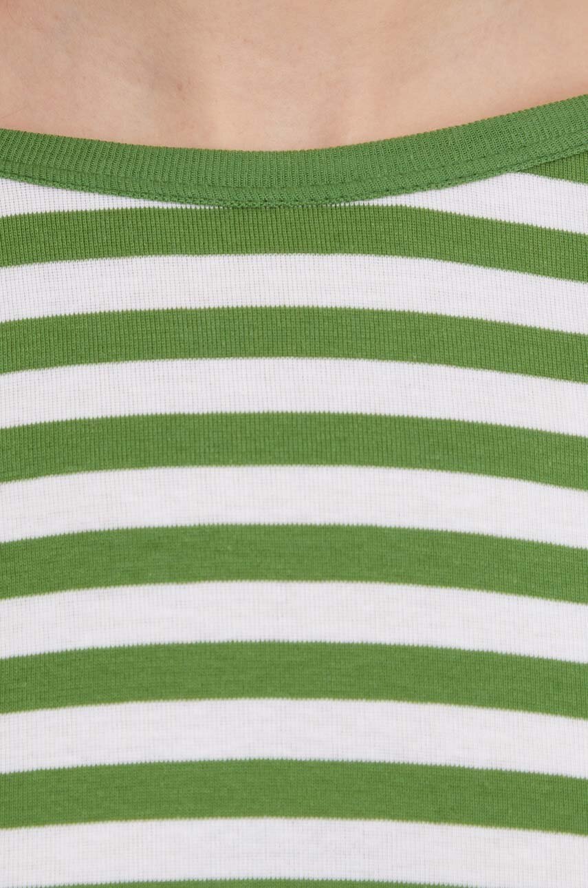 Βαμβακερή μπλούζα με μακριά μανίκια United Colors of Benetton χρώμα: πράσινο φωτογραφία