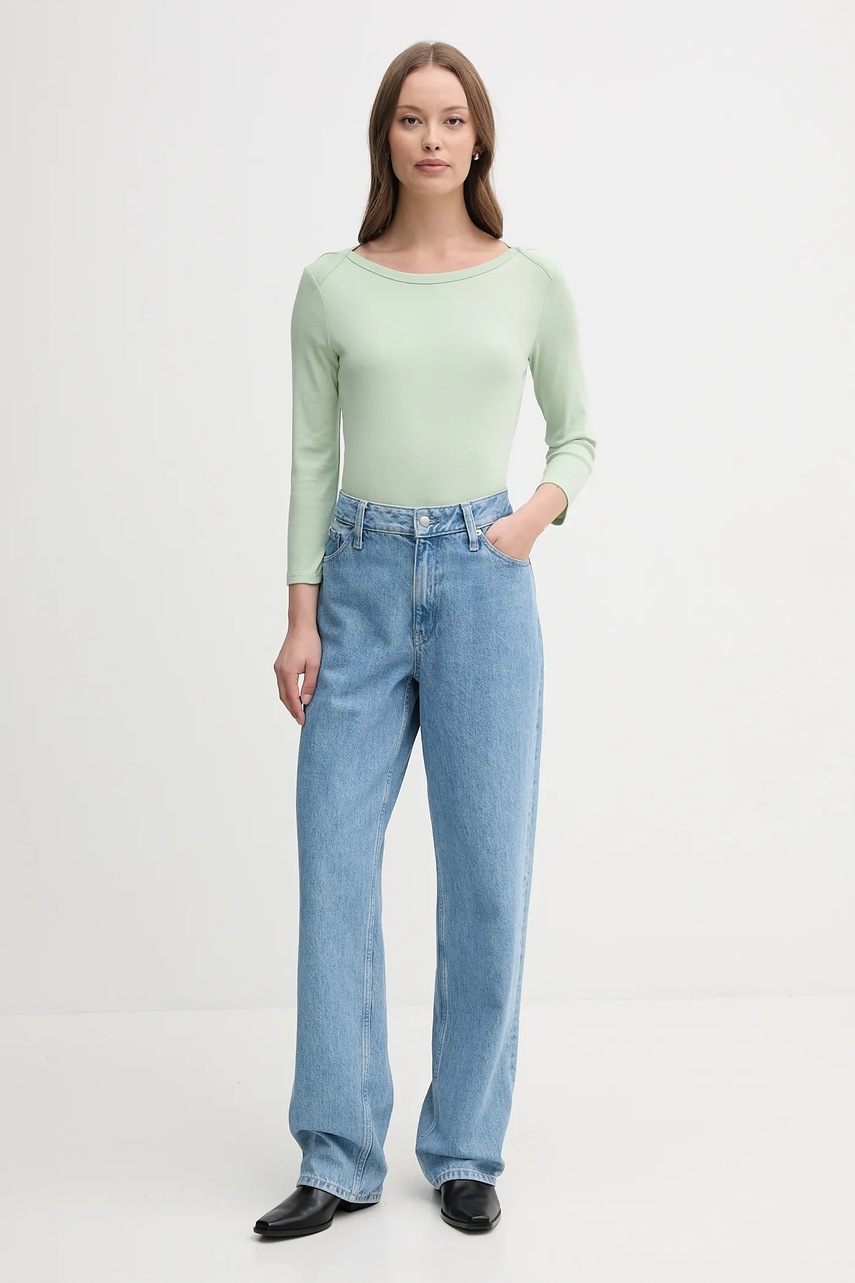 Хлопковый лонгслив United Colors of Benetton цвет розовый 3GA2E16A1